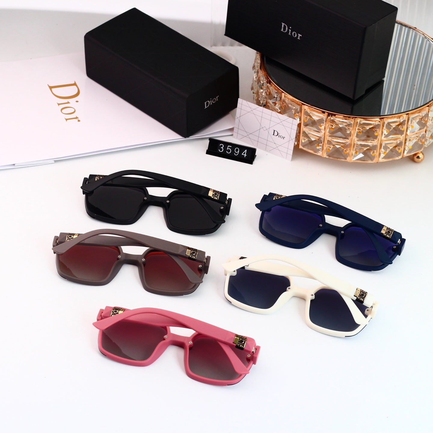 Half Frame Square Gradient Sunglasses