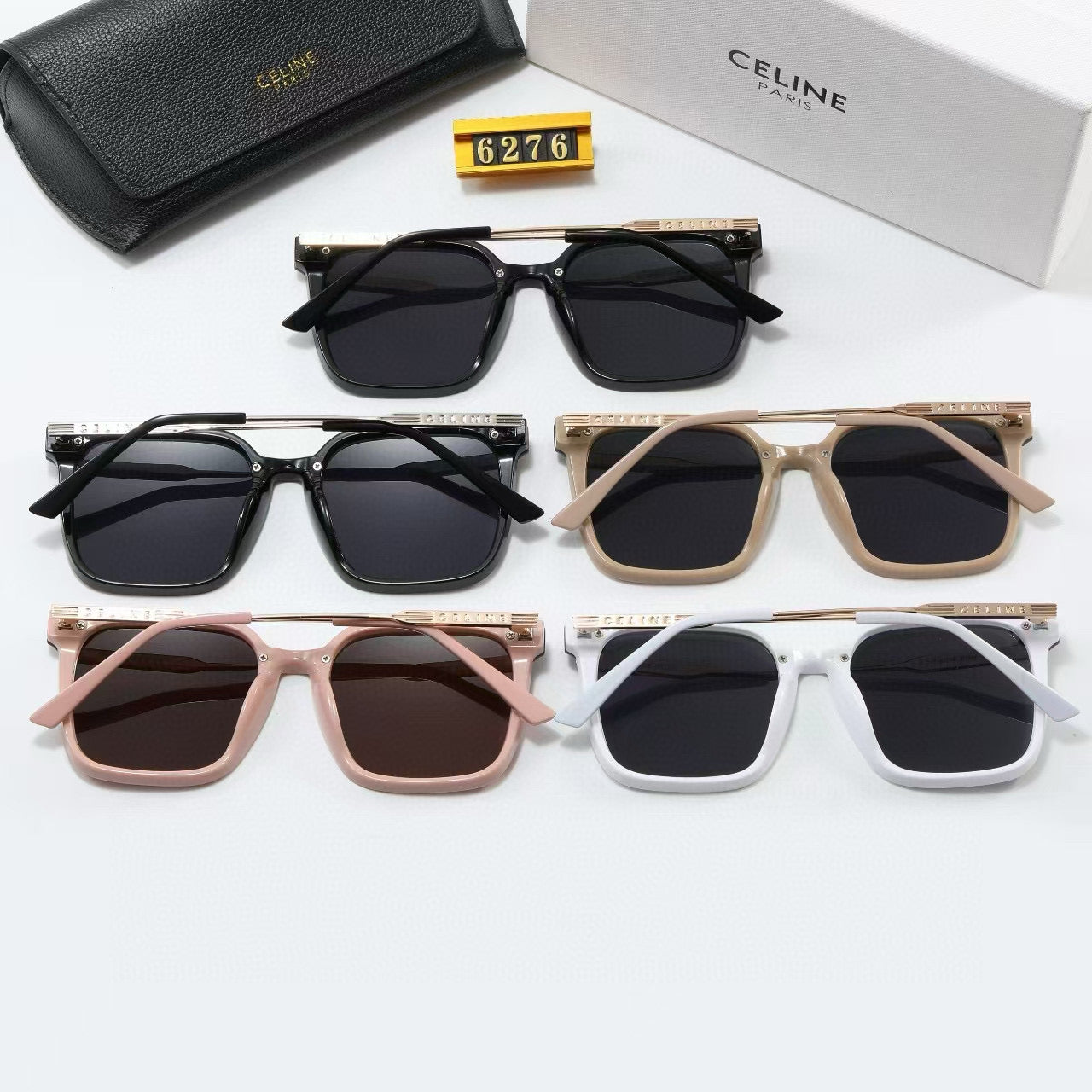 5 Colors Fashion Metal Temple Sunglasses 6276