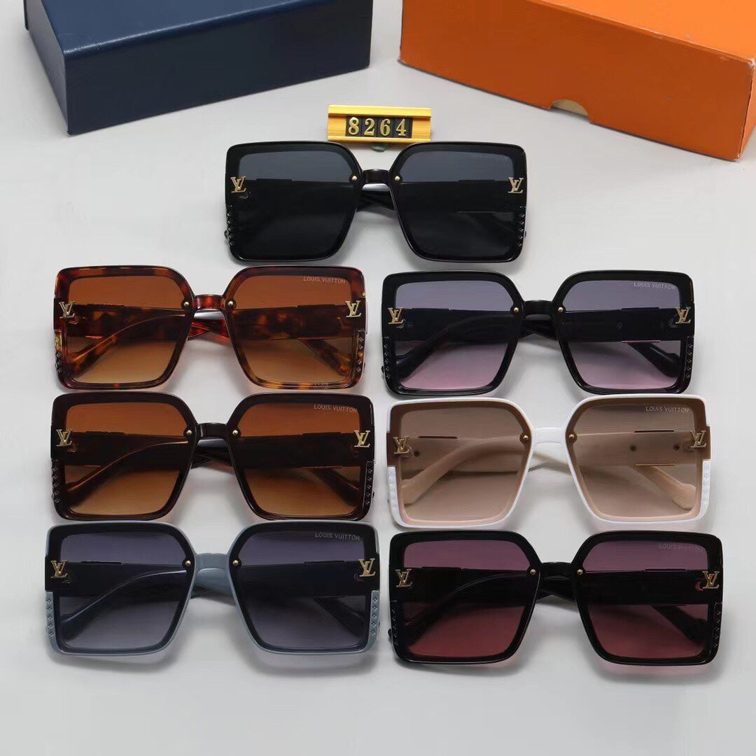 7 colors high-end square frame sunglasses 8264
