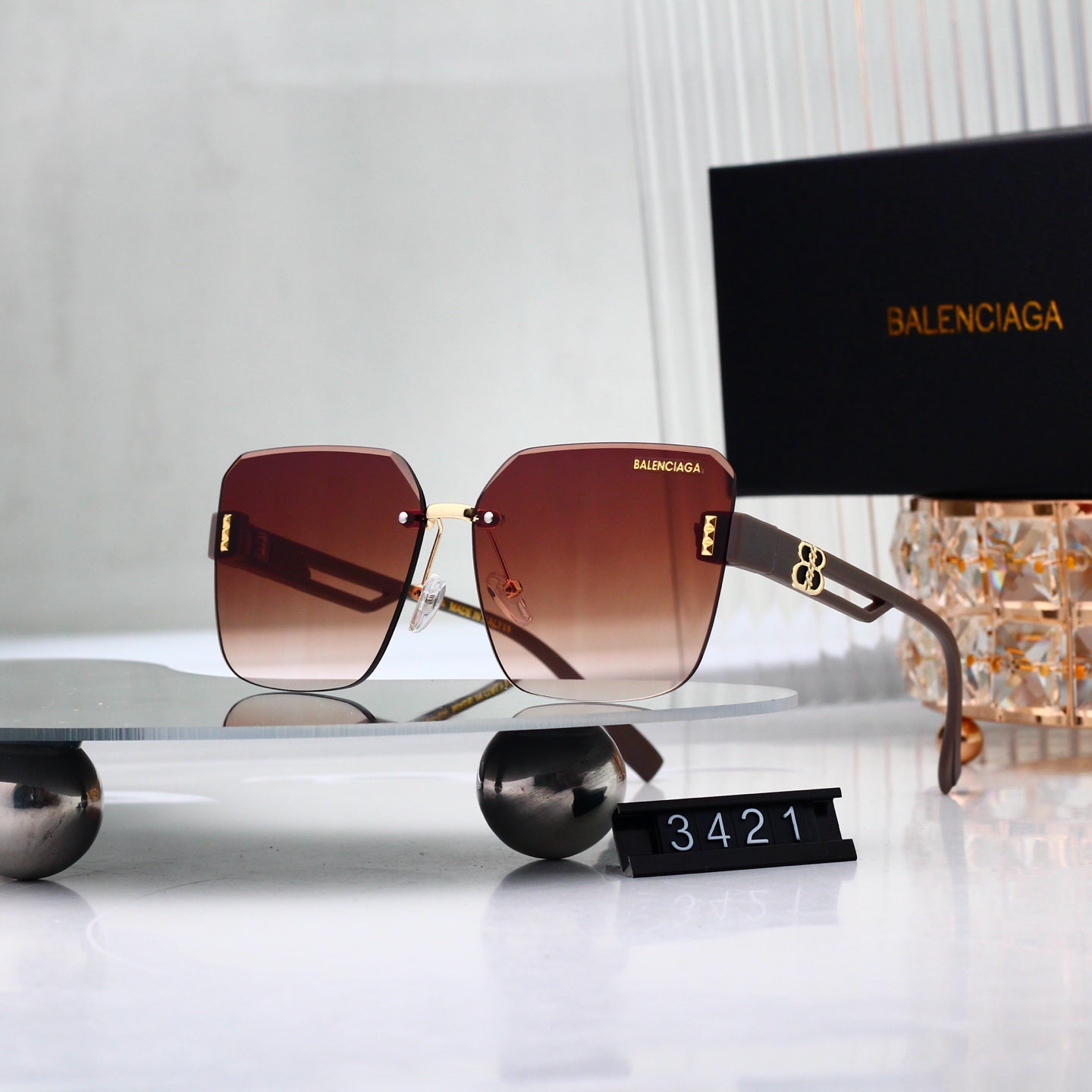 Frameless Metal Gradient Sunglasses