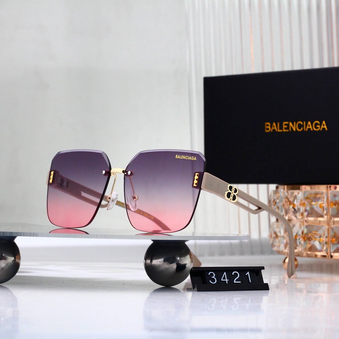 Frameless Metal Gradient Sunglasses