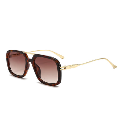 Dollger Oversized Square Aviator Tinted Sunglasses