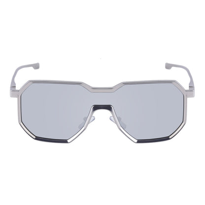 Punk style one piece large frame polygonal trendy sunglasses