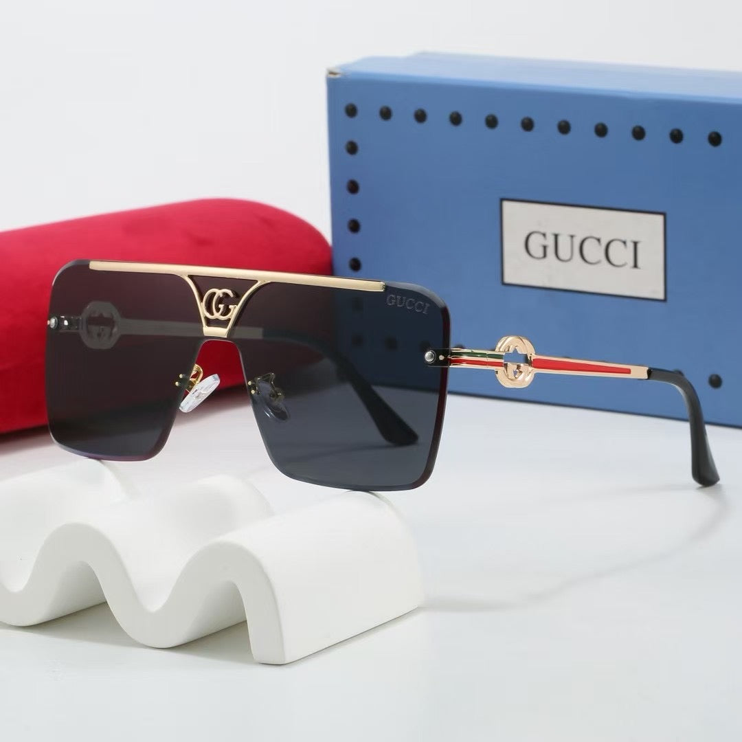 7 colors square half-frame metal sunglasses