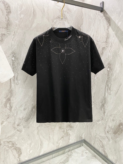 Embroidery band drill personality t-shirt