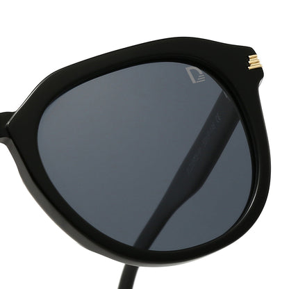 Dollger Black Retro-Vintage Round Tinted Sunglasses