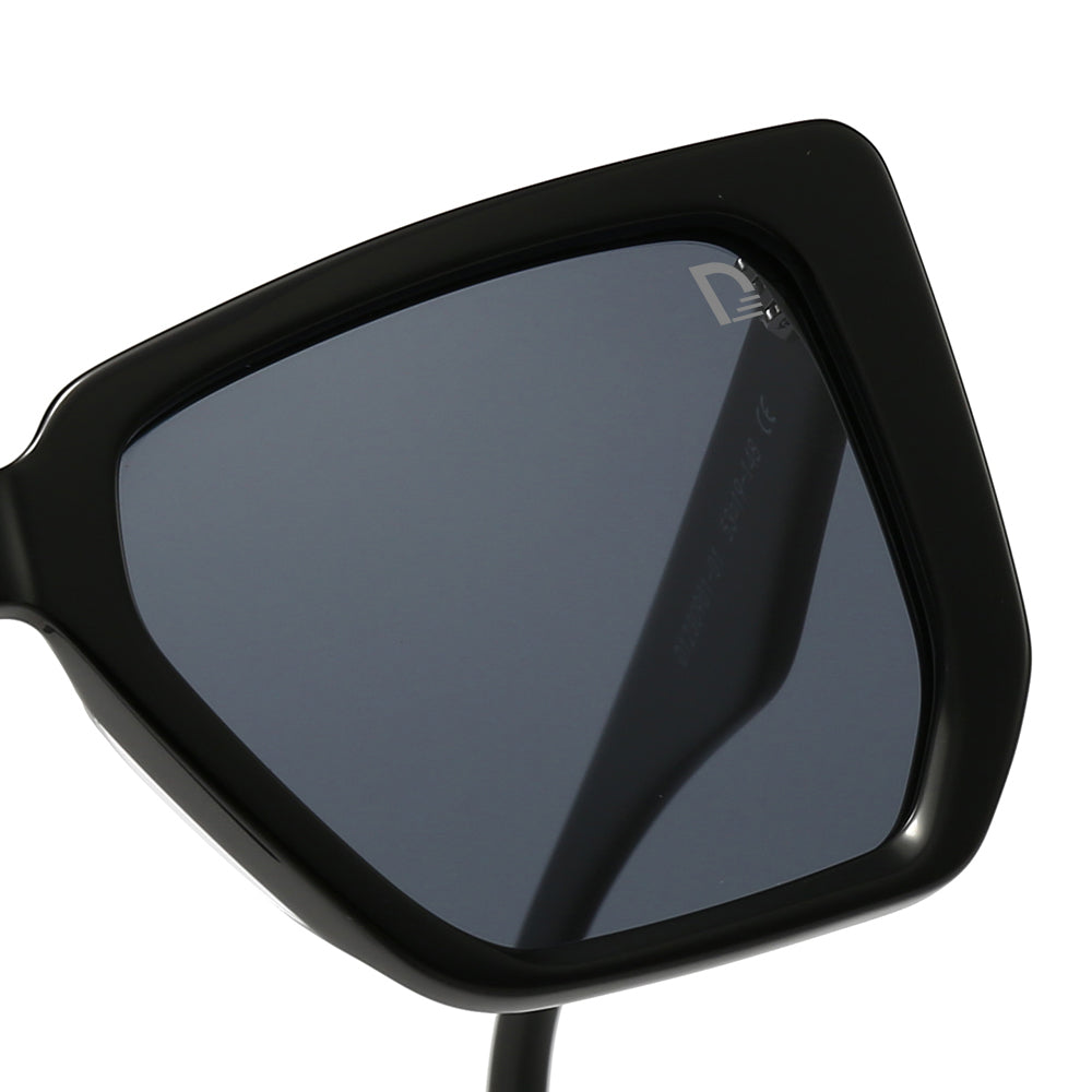 Dollger Black-Clear Hipster Acetate Square Tinted Sunglasses