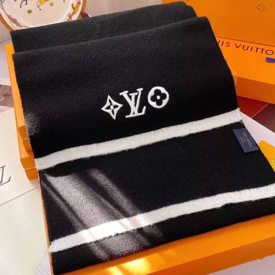 Solid Embroidered Monogram Scarf