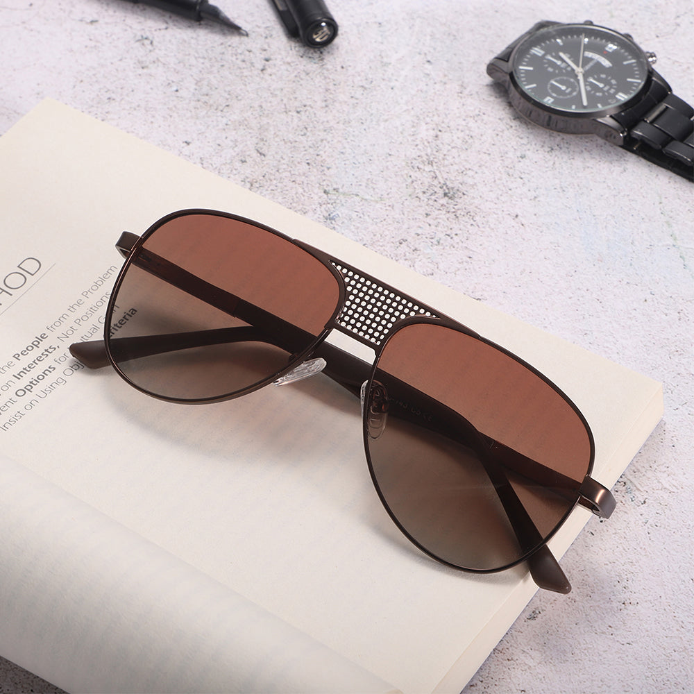 Dollger Silver and Lavender Gradient Aviator Sunglasses