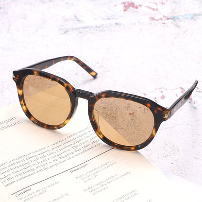 Dollger Black Retro-Vintage Round Tinted Sunglasses