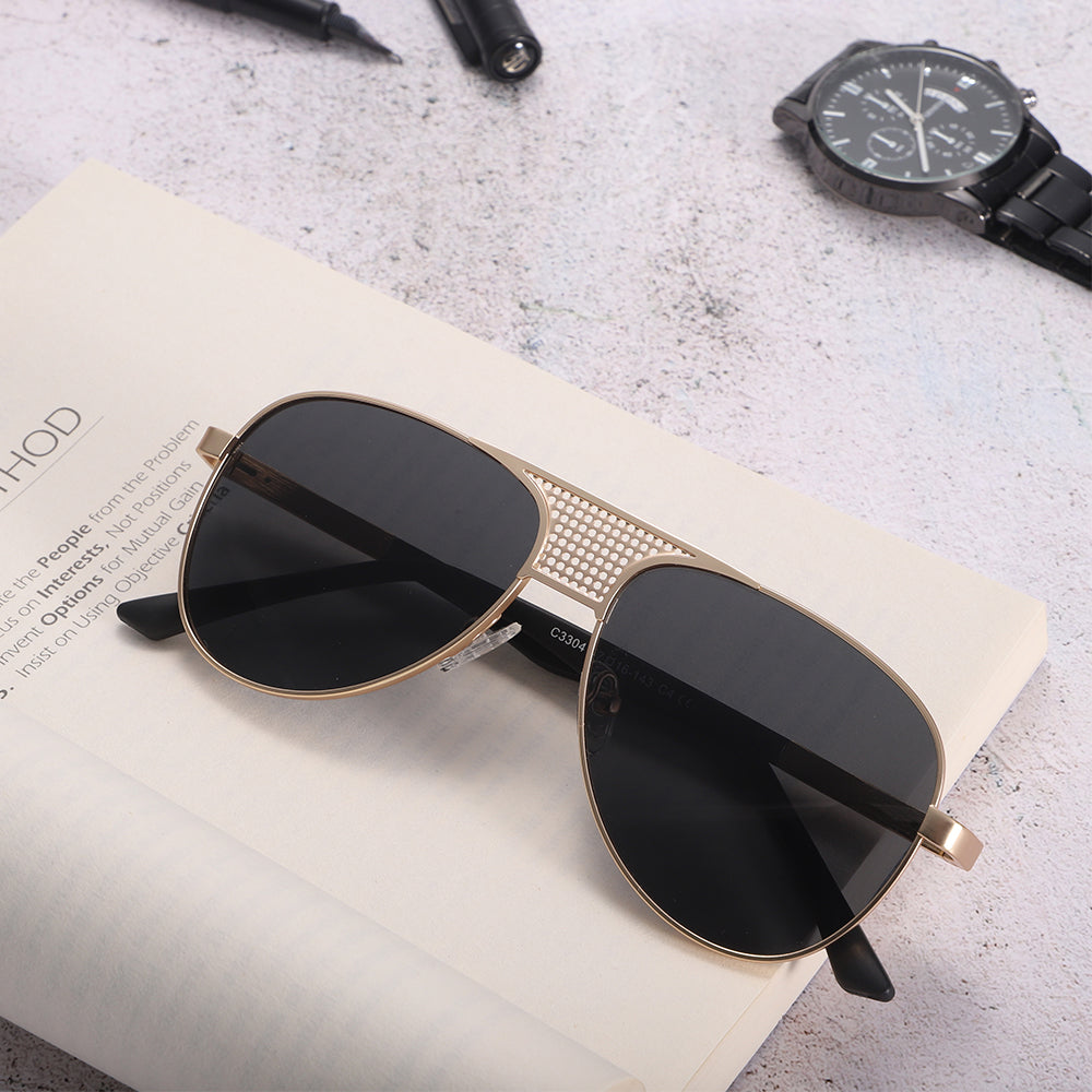 Dollger Silver and Lavender Gradient Aviator Sunglasses