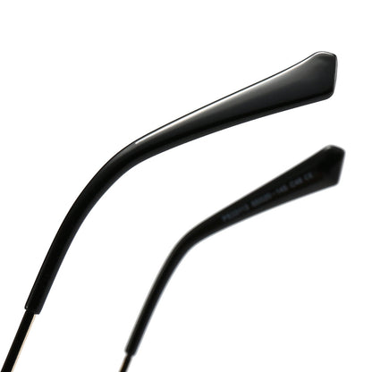 Dollger Semi-Rimless Oval Black Frame Sunglasses