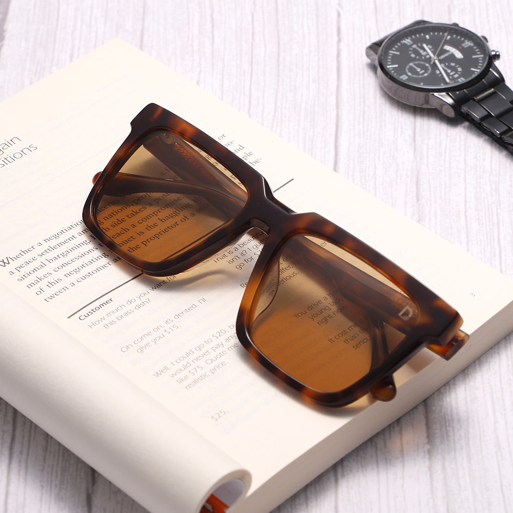 Dollger Square  Hipster Acetate Square Tinted Sunglasses
