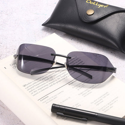 Dollger Rectangle Rimless Tinted Sunglasses