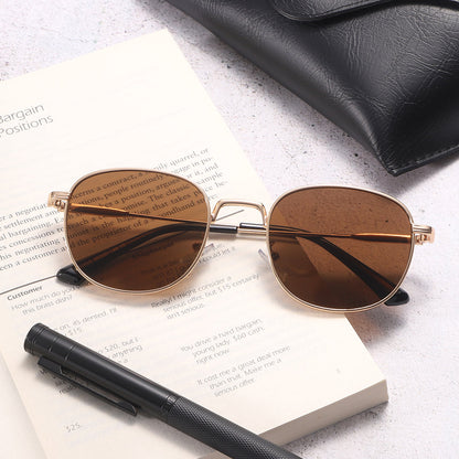 Dollger Rose Gold Retro-Vintage Round Tinted Sunglasses