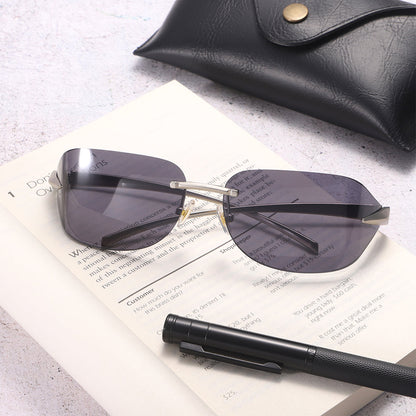 Dollger Rectangle Rimless Tinted Sunglasses