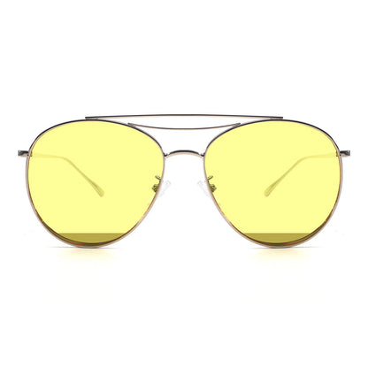 Dollger Polished Silver Aviator Sunglasses
