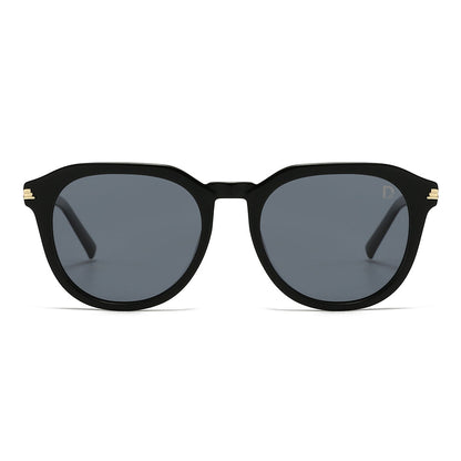 Dollger Black Retro-Vintage Round Tinted Sunglasses