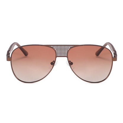 Dollger Silver and Lavender Gradient Aviator Sunglasses