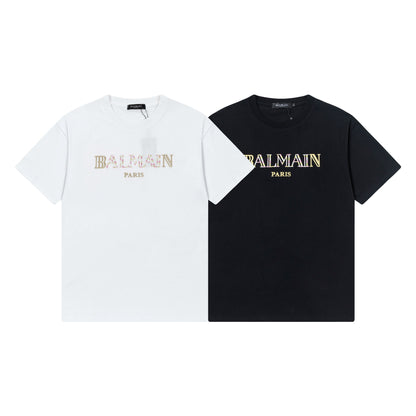 Colorful embroidered pure cotton t-shirt