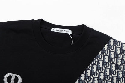 2025ss embroidered splicing t-shirt