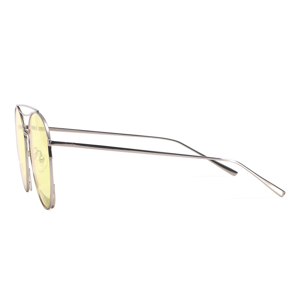 Dollger Polished Silver Aviator Sunglasses