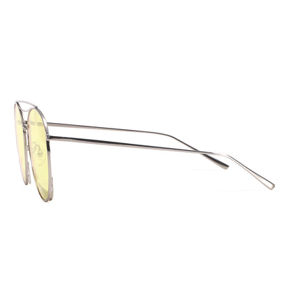 Dollger Polished Silver Aviator Sunglasses