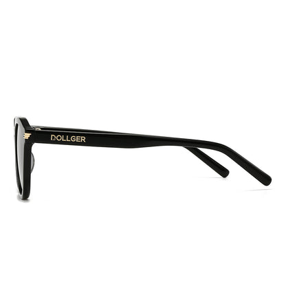 Dollger Black Retro-Vintage Round Tinted Sunglasses