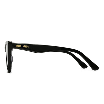 Dollger Black-Clear Hipster Acetate Square Tinted Sunglasses