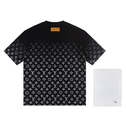 Full print splicing patch embroidery t-shirt
