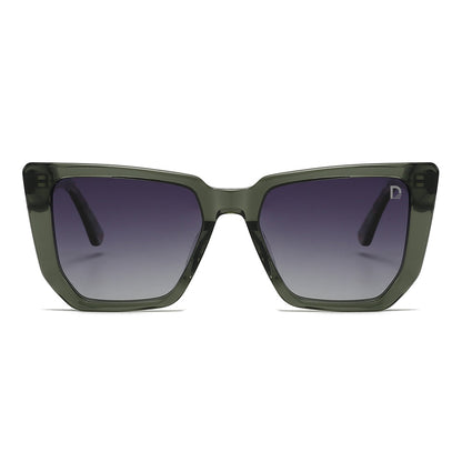 Dollger Black-Clear Hipster Acetate Square Tinted Sunglasses