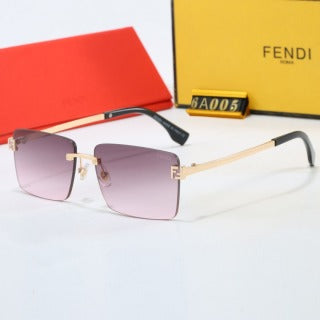 Half-frame metal gradient sunglasses