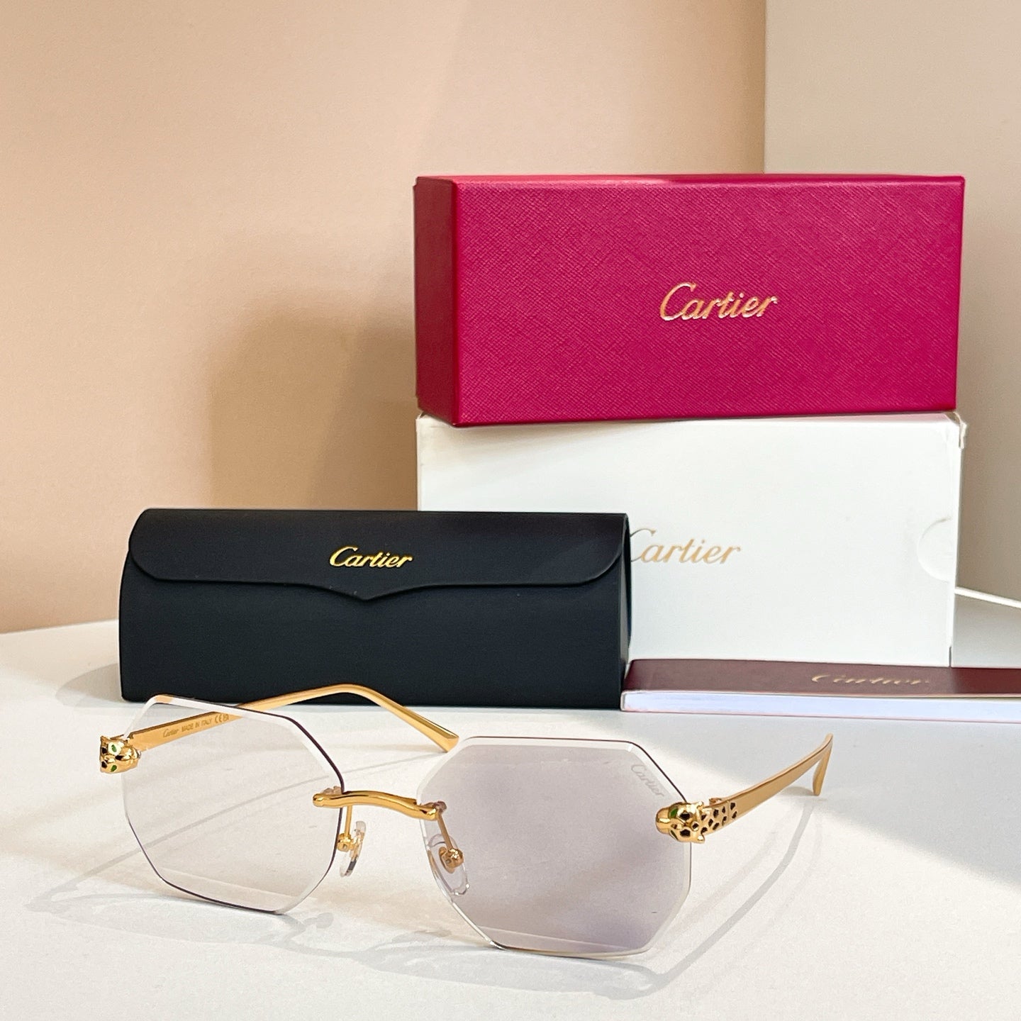 Frameless two-tone sunglasses