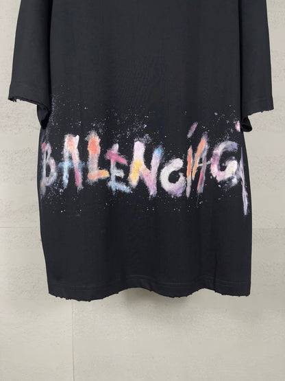 Classic pattern graffiti embroidery t-shirt