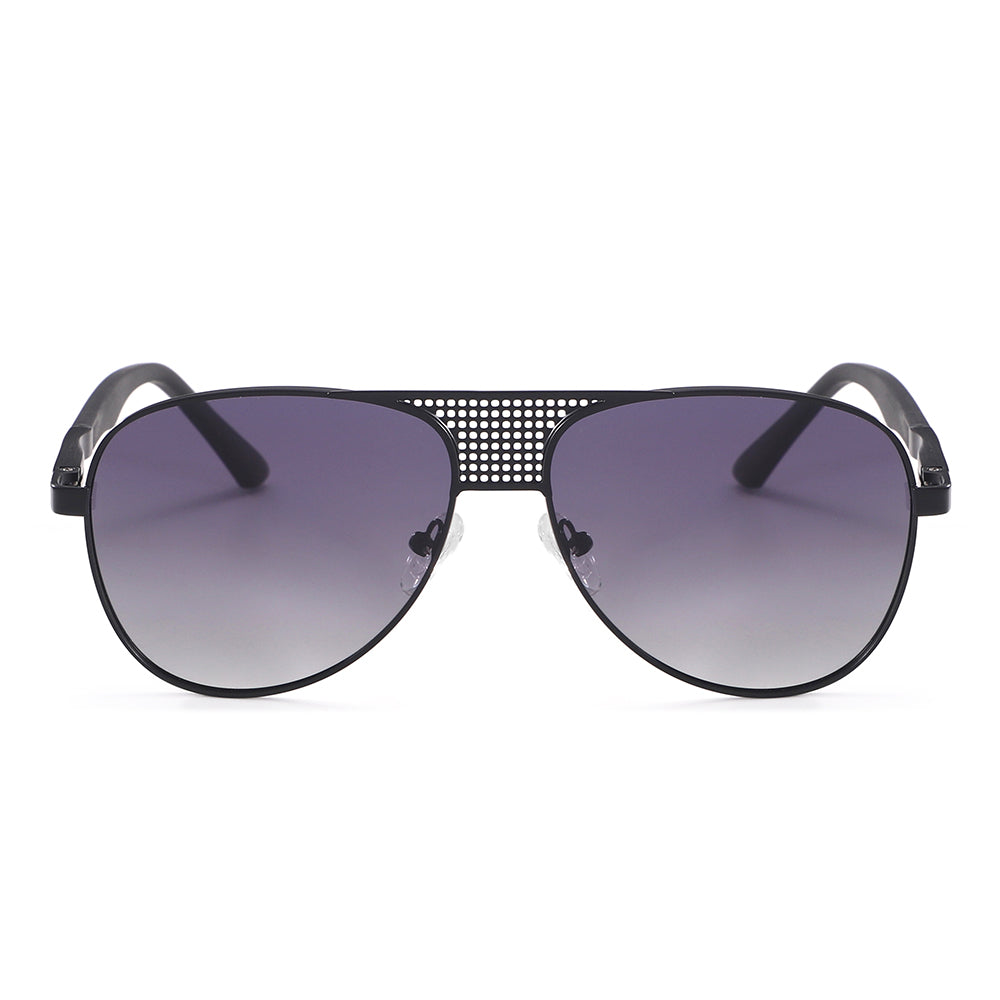 Dollger Silver and Lavender Gradient Aviator Sunglasses