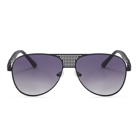Dollger Silver and Lavender Gradient Aviator Sunglasses