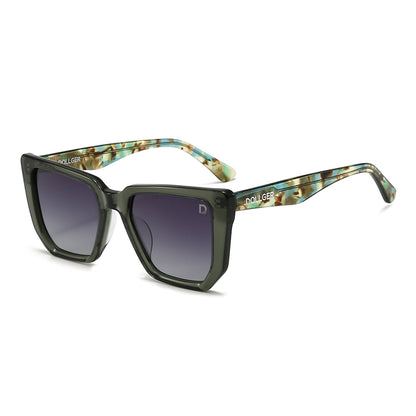 Dollger Black-Clear Hipster Acetate Square Tinted Sunglasses