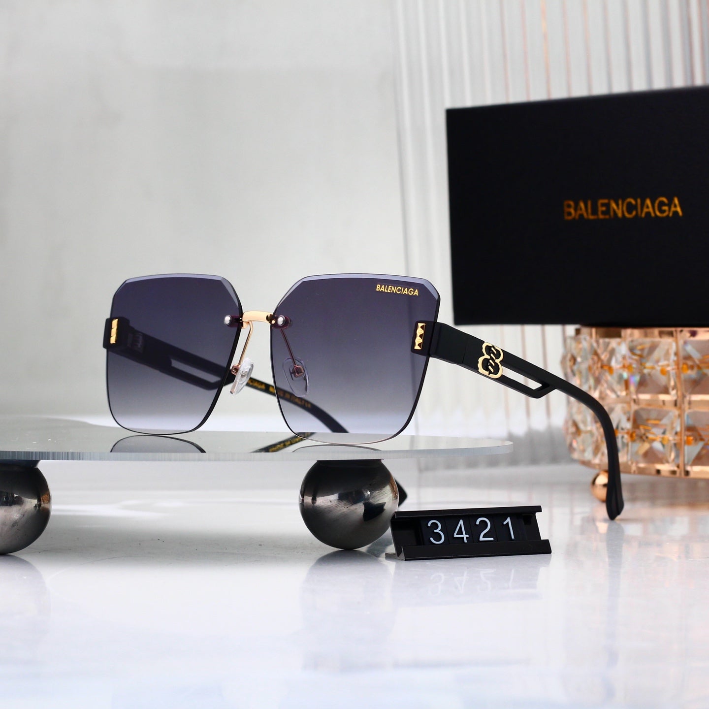 Frameless Metal Gradient Sunglasses
