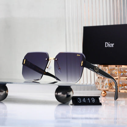 Half Frame Square Gradient Sunglasses