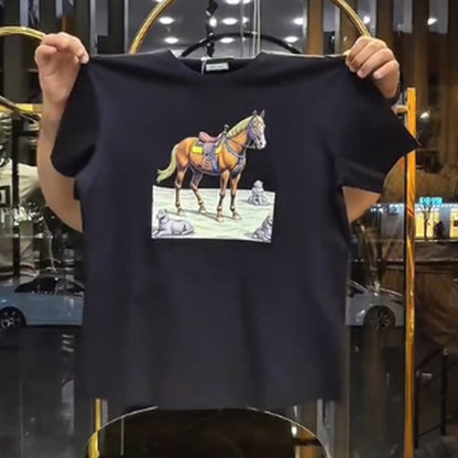 Horse Print Short Sleeve T-Shirt