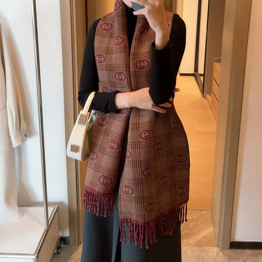 Premium Double-sided Cashmere Fringed Scarf