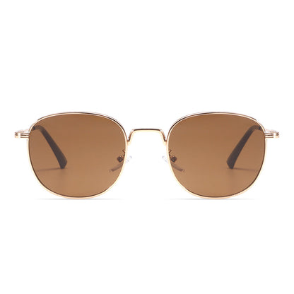Dollger Rose Gold Retro-Vintage Round Tinted Sunglasses