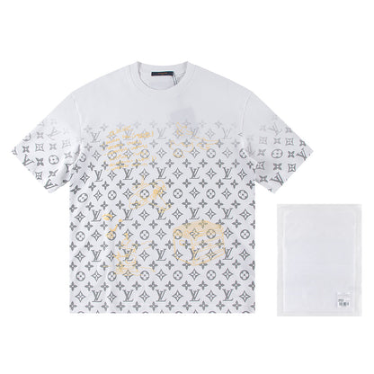 Full print splicing patch embroidery t-shirt
