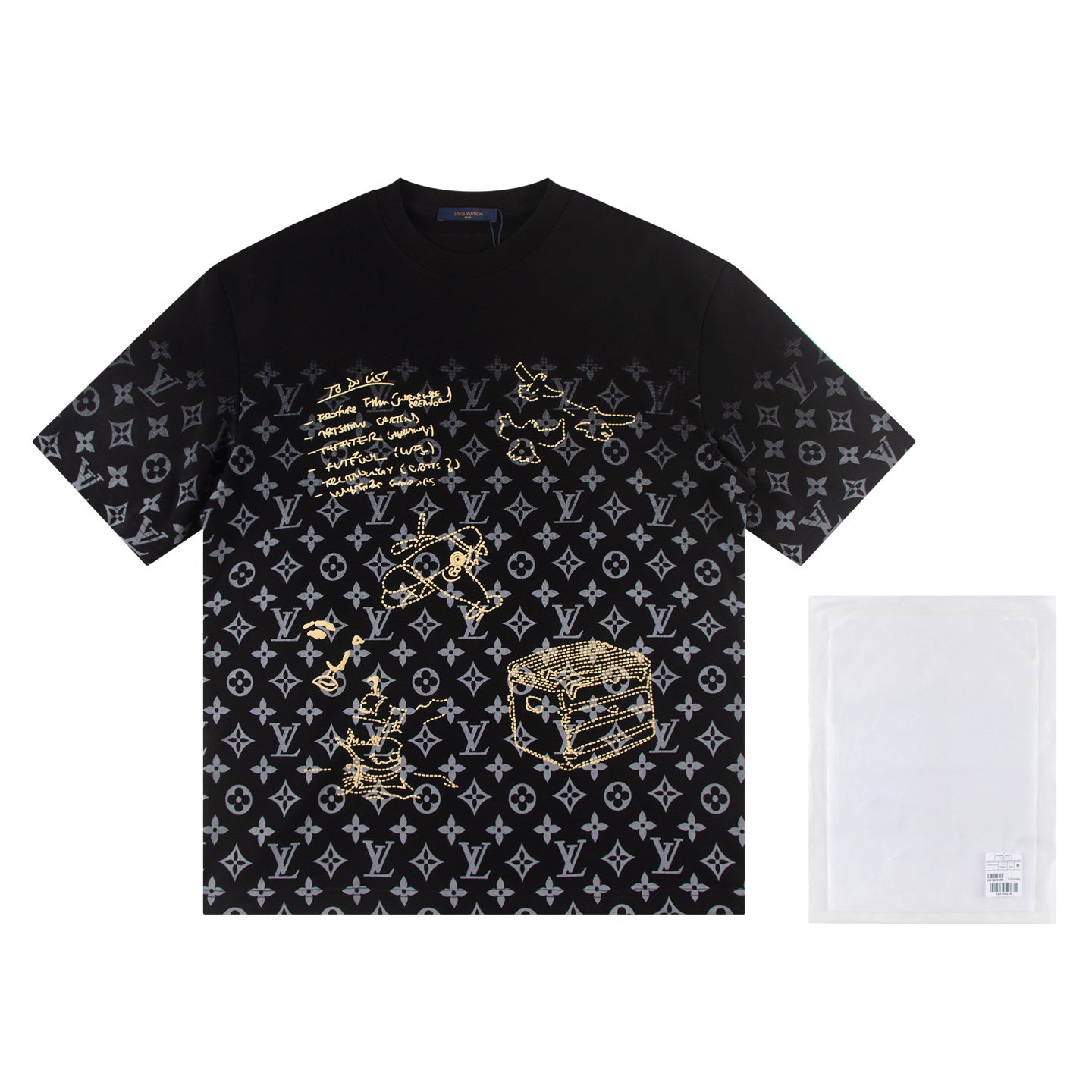 Full print splicing patch embroidery t-shirt