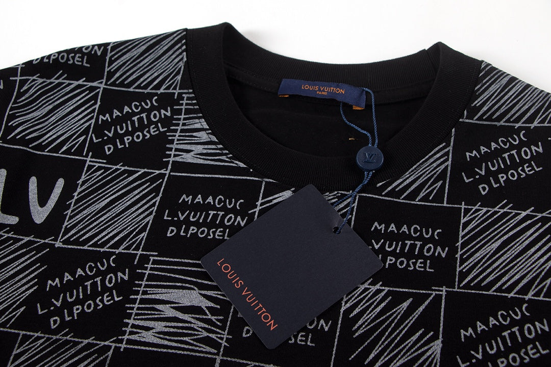 Spliced gradient print t-shirt