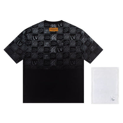 Spliced gradient print t-shirt