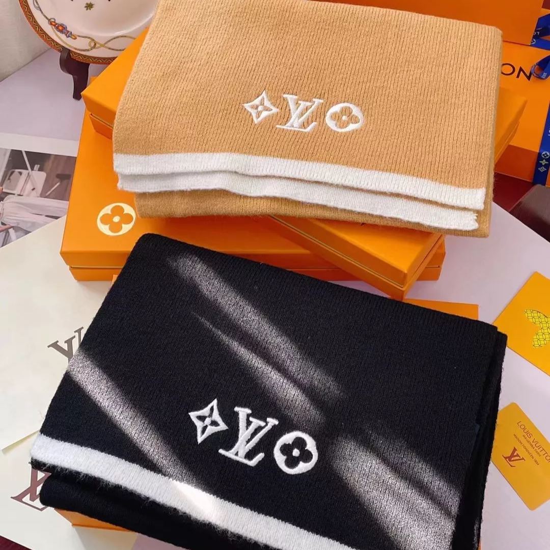 Solid Embroidered Monogram Scarf