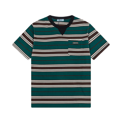 New contrasting striped embroidered T-shirt