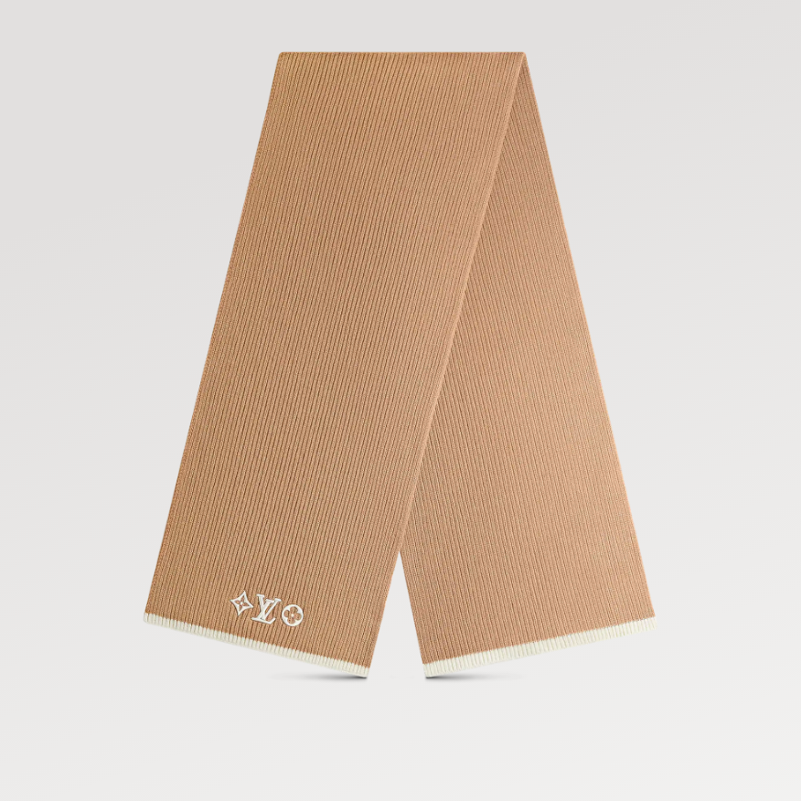 Solid Embroidered Monogram Scarf