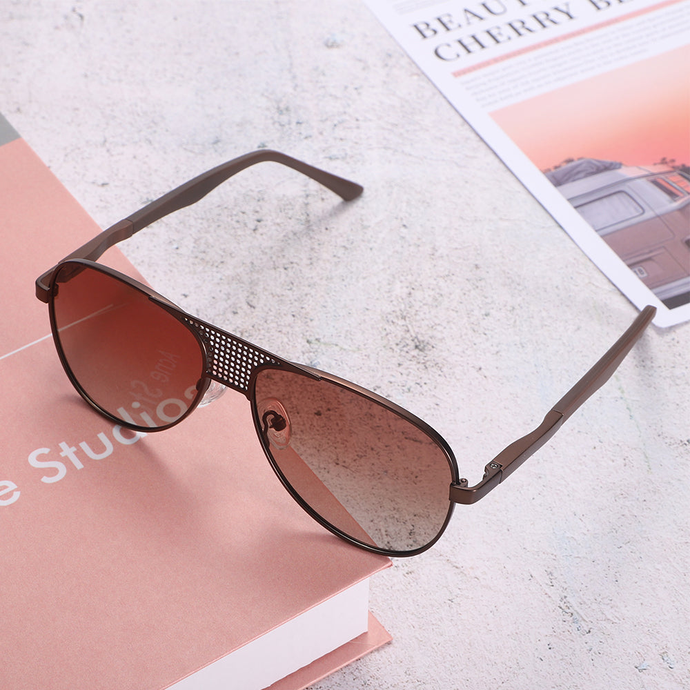 Dollger Silver and Lavender Gradient Aviator Sunglasses